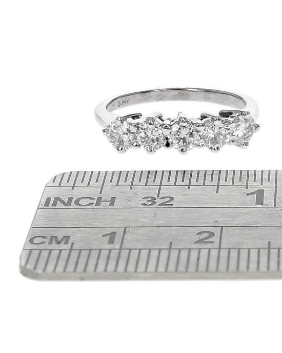 Diamond Shared Prong Ring in White Gold
